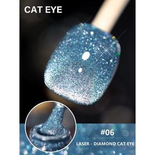 Pretty  Paket Kutek Cat'eye 12Color+3Pcs Fungsi Coat &amp; Free Magnet Stick 1pc/ Kutek Gel Laser Diamond Cat Eye UV LED Nail Gel 10ml