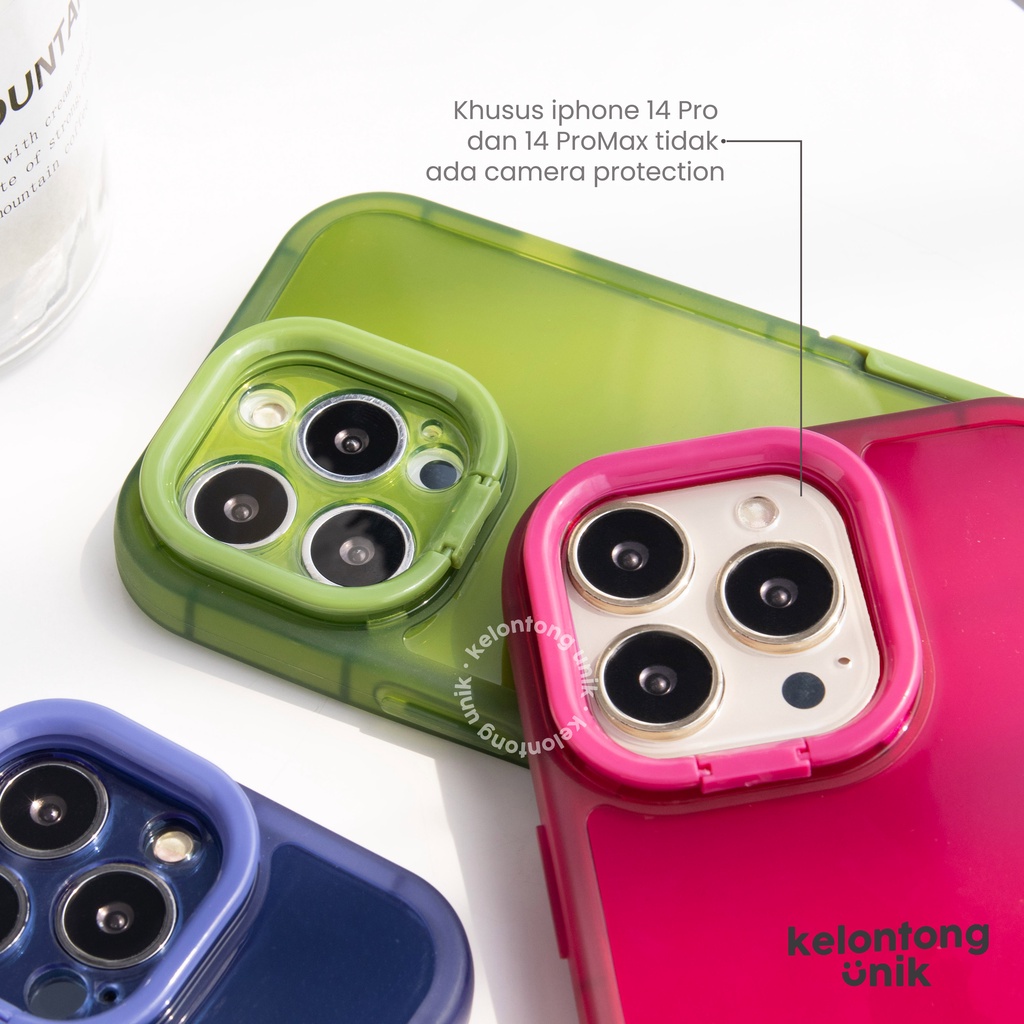 (Seri 1) For iPhone - Colourful Built In Stand Case/ Kickstand  Shock Proof Case