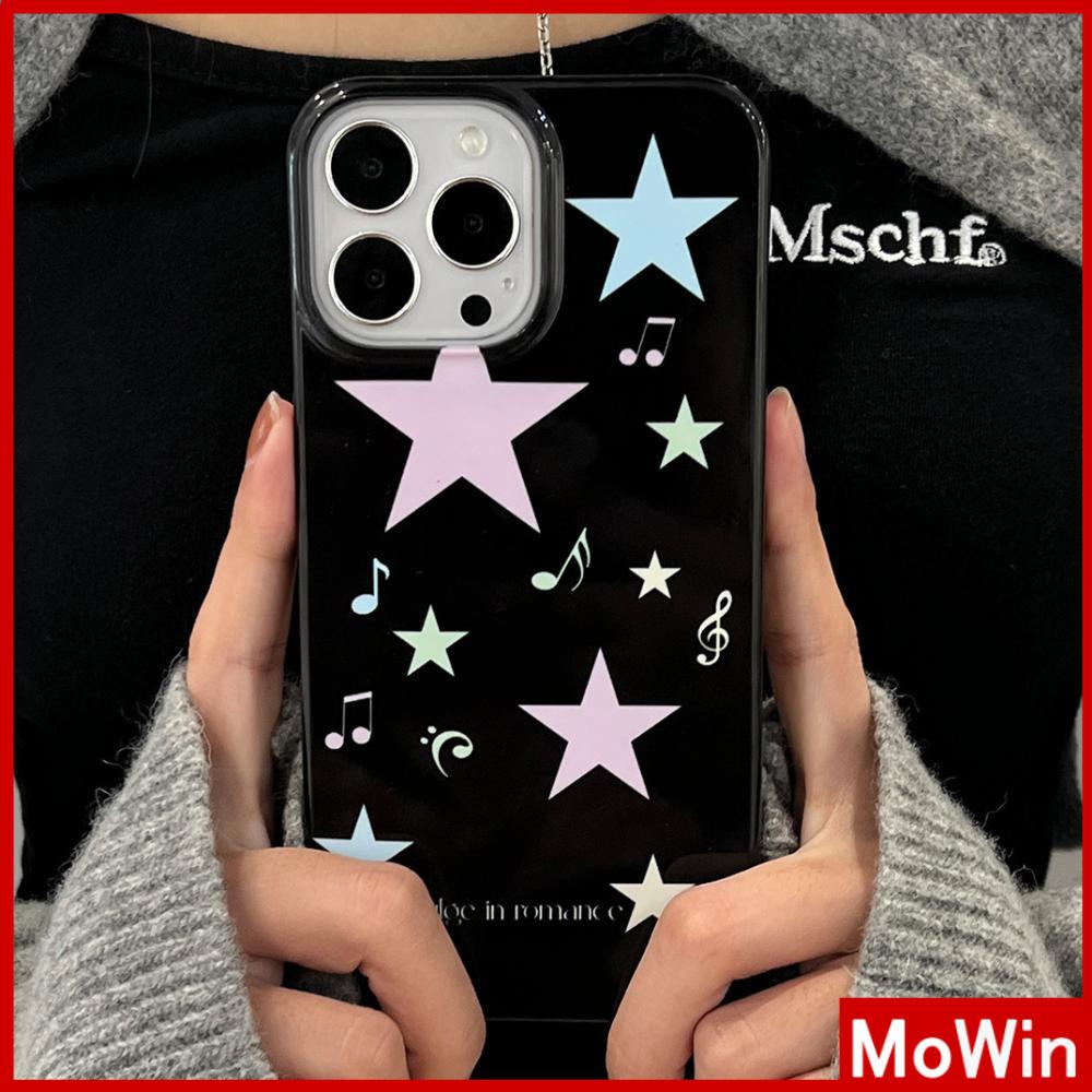 For iPhone 14 Pro max iPhone Case Black TPU Soft Case Candy Case Shockproof Big Hole Protection Camera Cute Stars  Compatible For iPhone 13 Pro max 12 Pro Max 11 xr xs 7Plus 7 8