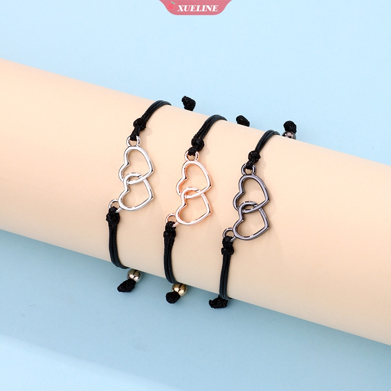 Desain Sederhana Gelang Hati Ke Hati Gelang Kreatif Gelang Pasangan Persahabatan Gelang Anyaman Tali Perhiasan Liontin [ZXL]