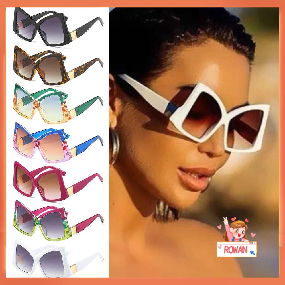 R-flower Butterfly Sunglasses UV400 Kacamata Gradasi Kacamata Hitam Kacamata Matahari Punk Punk