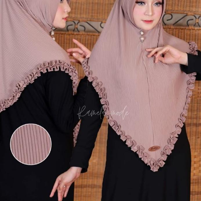 New Stock Bergo plisket instan / bergo plisket Gotik / bergo prisket jersey