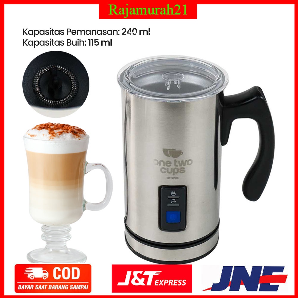 One Two Cups Electric Milk Frother Pembuat Busa Susu Cappucino Latte - N311VDE - Silver - V9HX02SV
