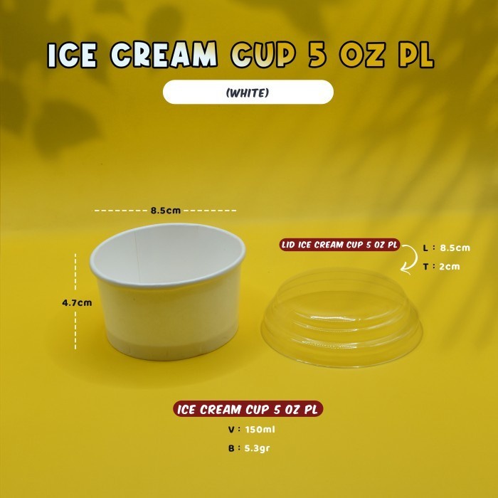 Jual Cup Ice Cream 5 OZ Paper Cup Ice Cream Gelas Kertas Ice Cream 1 SLOP 50 PCS