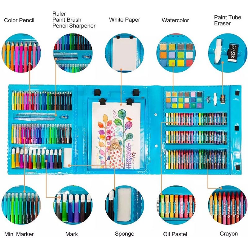 Crayon Set 1 Box Isi 208 Pcs Pensil Warna Pastel Krayon Anak Alat Melukis Mewarnai Menggambar
