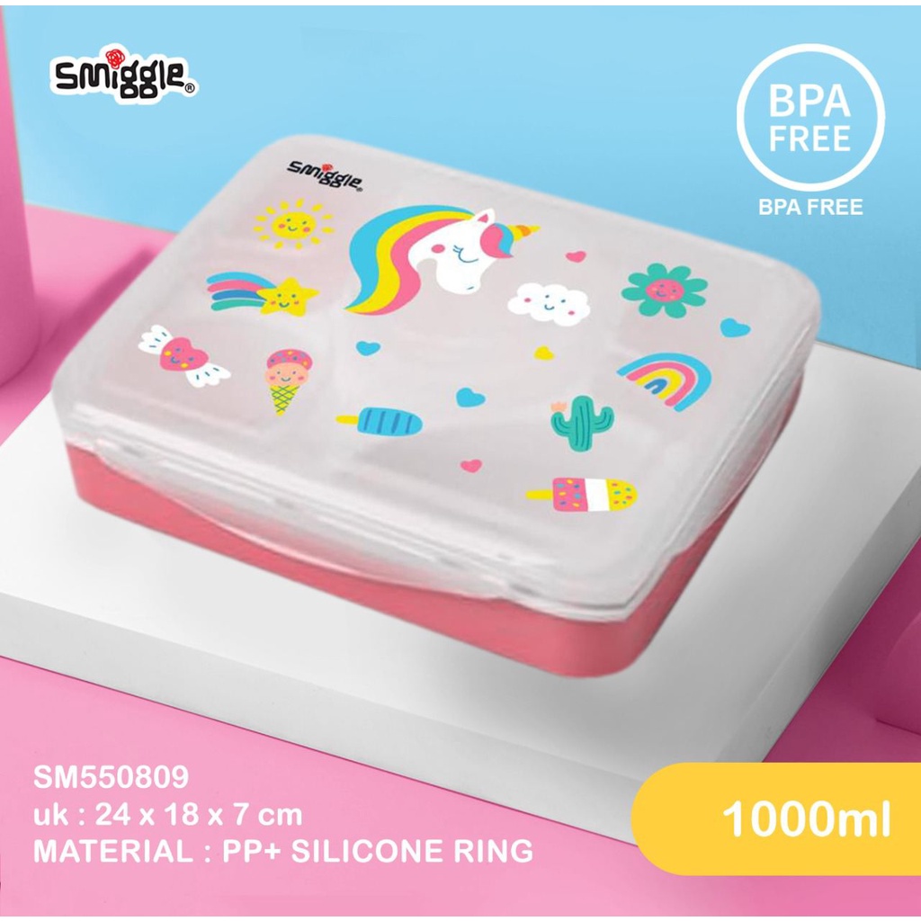 Lunch Box Anak Karakter Smiggle  1000ml - 5 Sekat