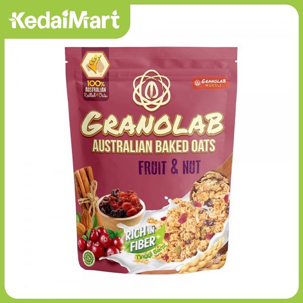 

Granolab Australian Baked Oats Fruit & Nut 210 Gram