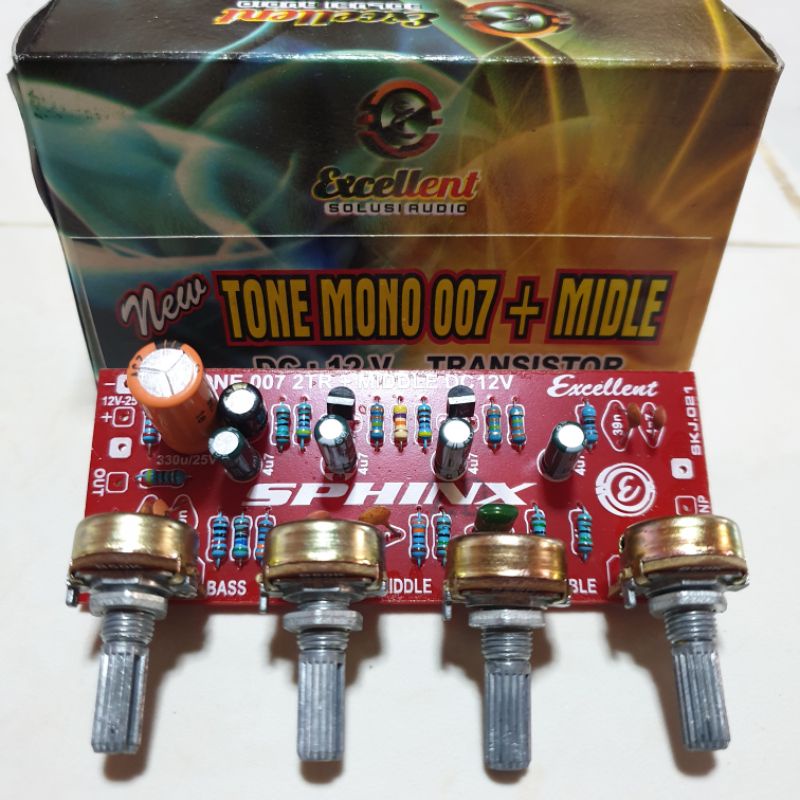 KIT TONE MONO MIDLLE 12VOLT 2 TRANSISTOR PIRAMID