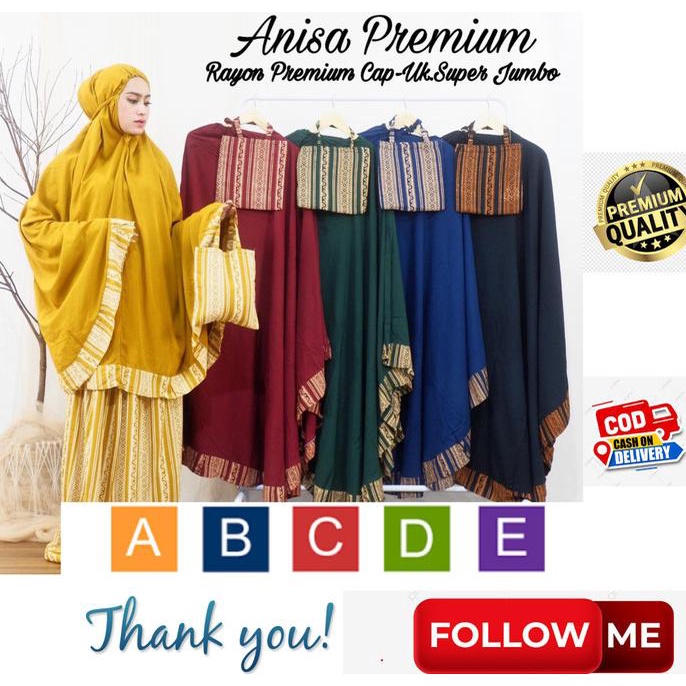 Mukena Dewasa Kain Katun Rayon Bali Super Jumbo Murah,Adem & Tebal