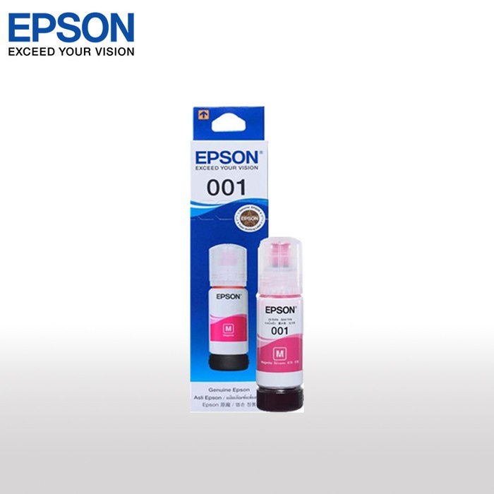 TINTA EPSON 001 MAGENTA / MERAH MUDA ORIGINAL RESMI L4150 L4160 L6170