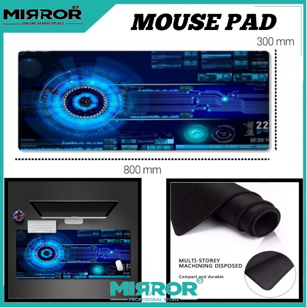 Mouse Pad XL Jumbo Motif Desk Mat 80 x 30 cm Anti Air, Anti slip Backing Elastis