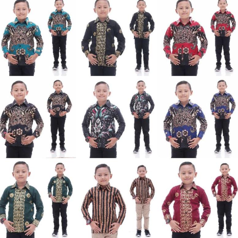 baju batik anak pria lengan pendek umur 2-12 tahunbatik murah kemeja batik anak cowok lengan panjang