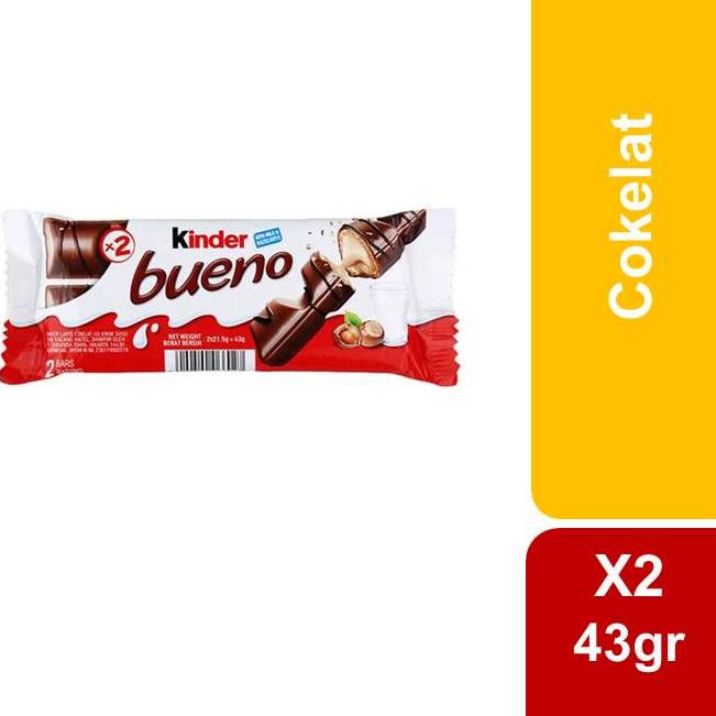 

7.7 Brand Kinder Bueno Wafer Cokelat 2 x 43 gr