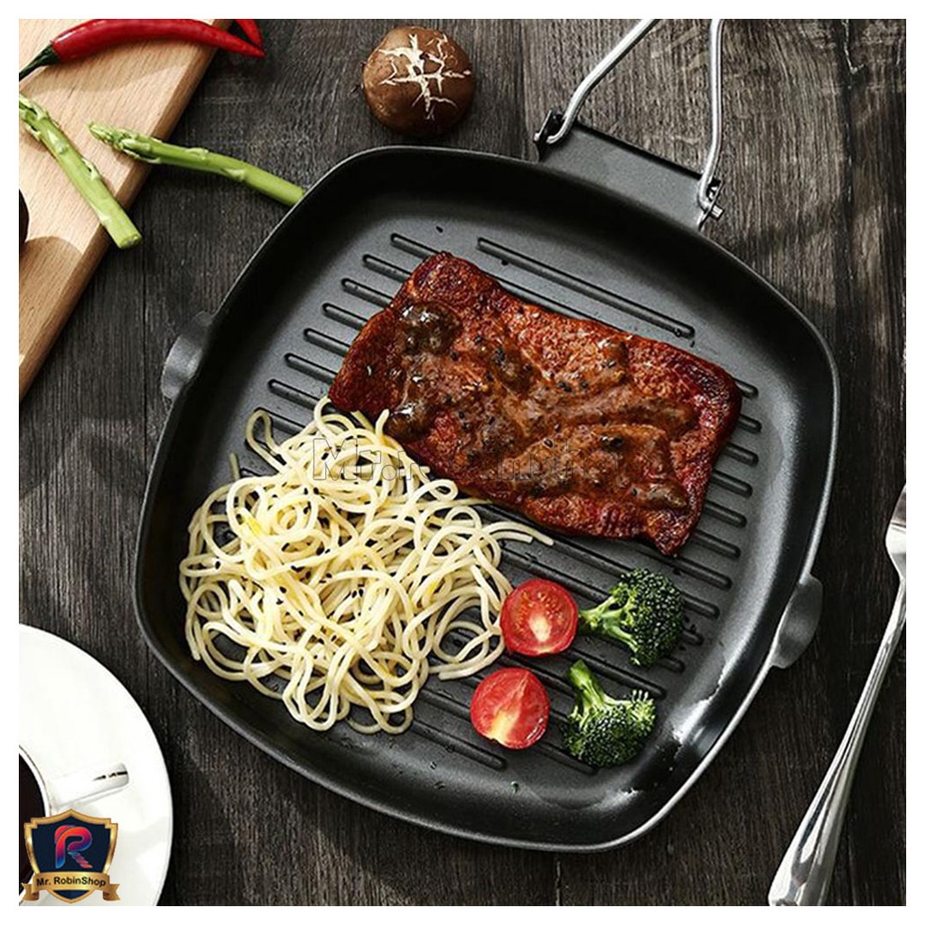 Square Grill Pan Lipat Anti Lengket / Grill Pan / anti lengket 20, 24, 28cm