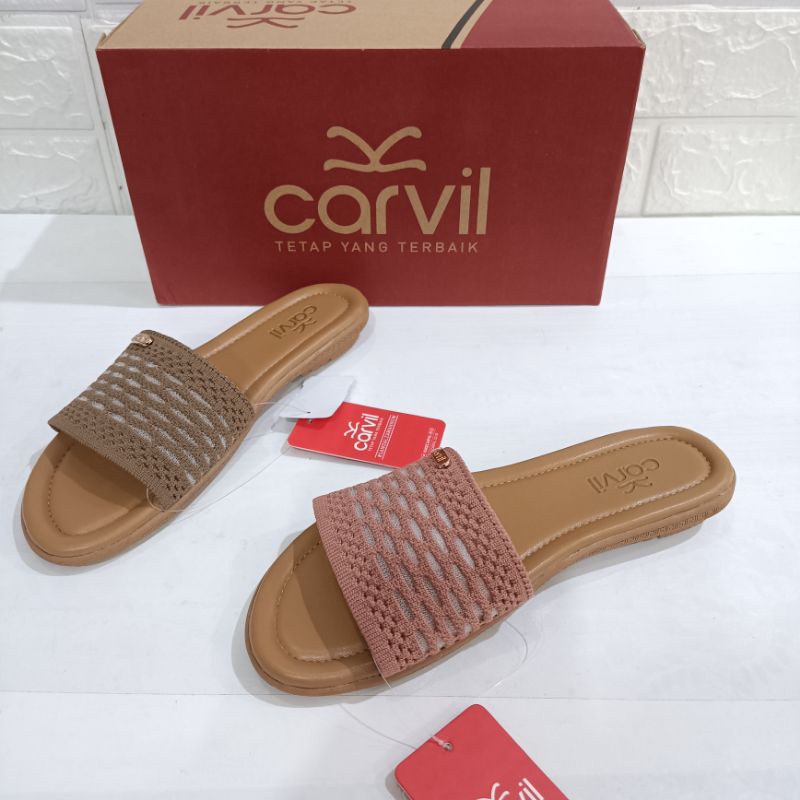 Sandal Flat Kokop untuk Perempuan Merk Carvil Tipe Alvena 02 L size 36-40 | Sandal Carvil Alvena 02 | Sandal Carvil Cewe Terbaru