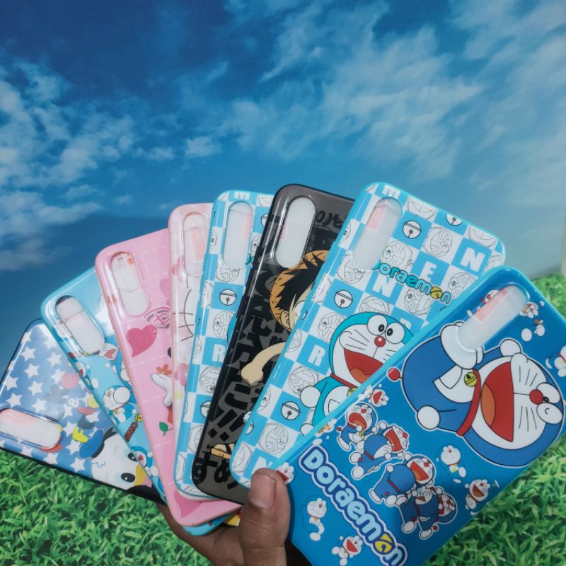 SOFTCASE ANIMASI REALME 5 PRO C12 C25 C15 GLOSSY + TEMPERED GLASS MOTIF
