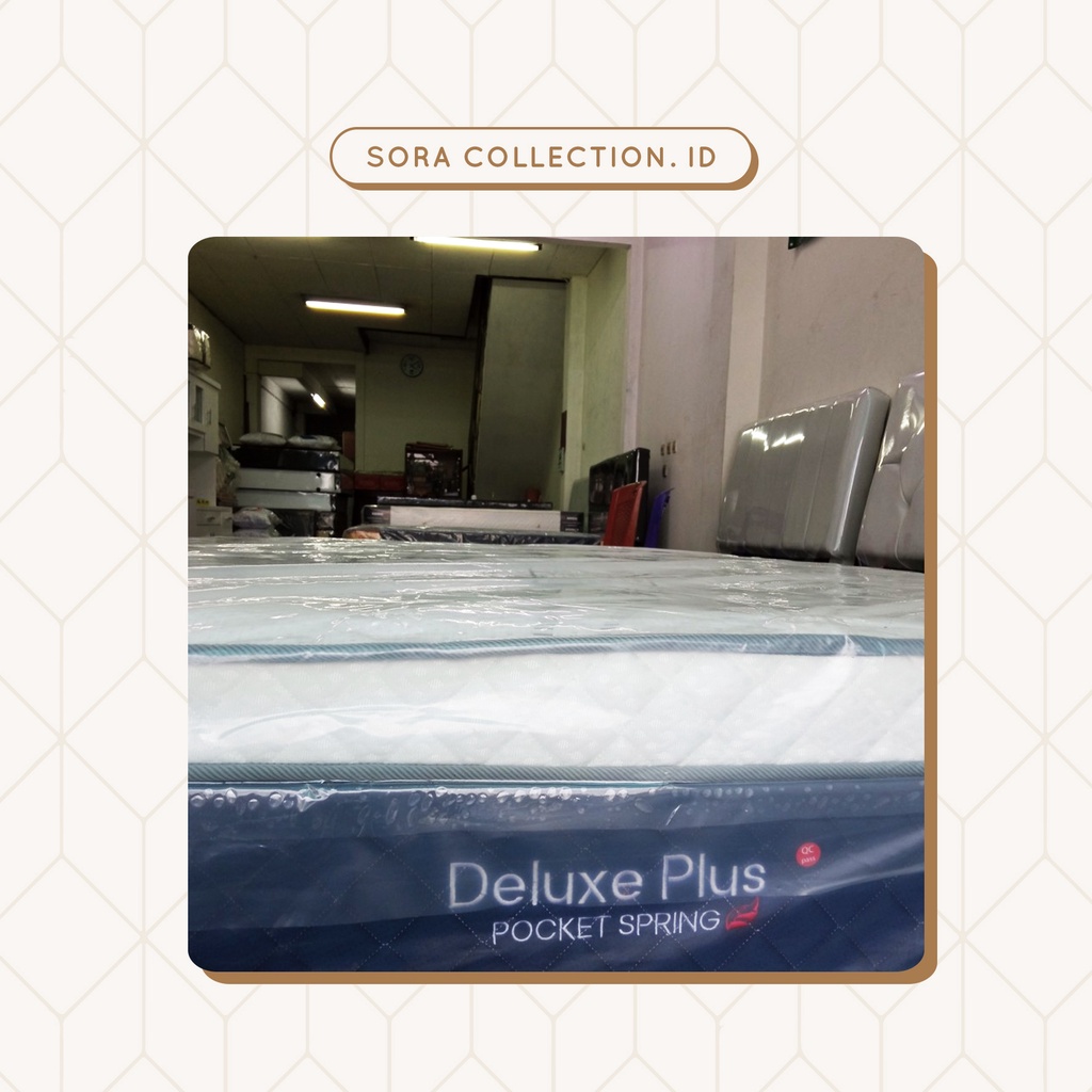 Central Springbed Deluxe Plus Pocket Bahan Kain Knitting Uk 180x200 cm ( hanya kasur )