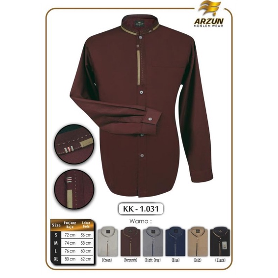 Terbaru Dan Terlaris Koko Pria Moderen Original Arzun. Koko Warna Premium Lengan Pendek Lengan Panja