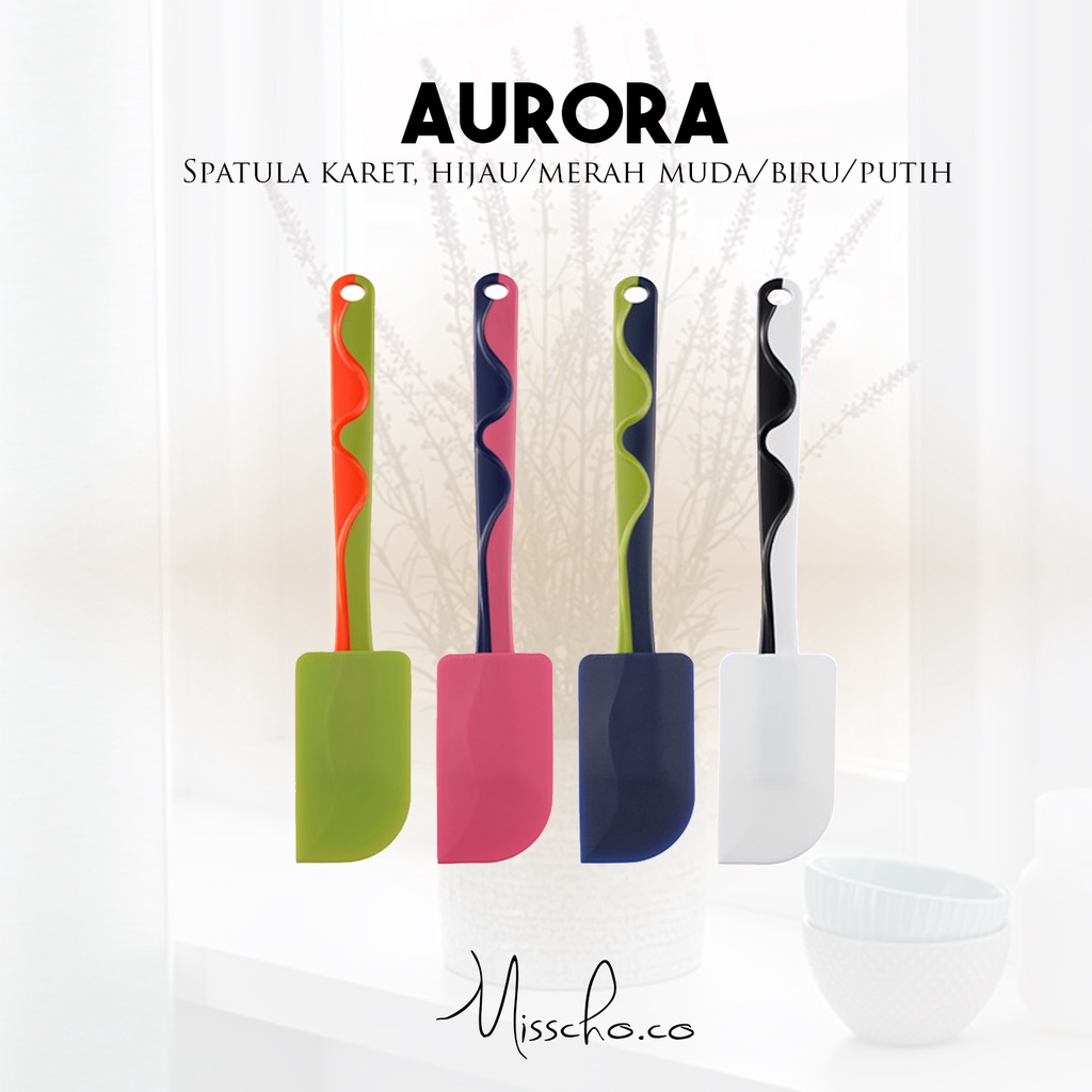 Jual AURORA Spatula karet, Hijau Merah Muda, Biru Putih Shopee Indonesia