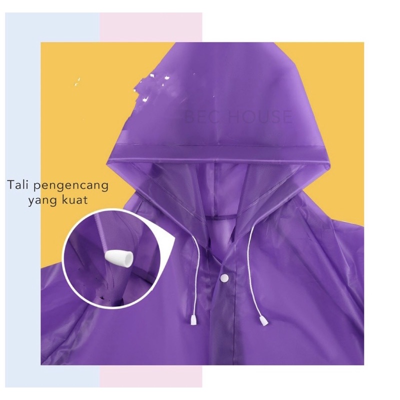 JAS HUJAN EVA TRANSPANT TEBAL DEWASA DAN ANAK / JAS HUJAN KOREA PONCHO PRIA WANITA UNIVERSAL / RAINCOAT