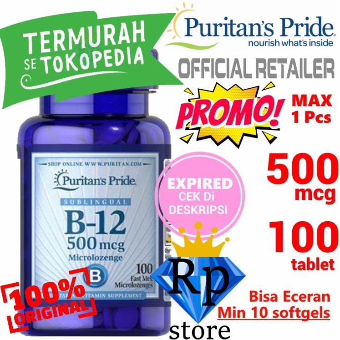 Vitamin B12 Puritan B12 Pride/Swanson 500/1000/2500 mcg isi 100/250