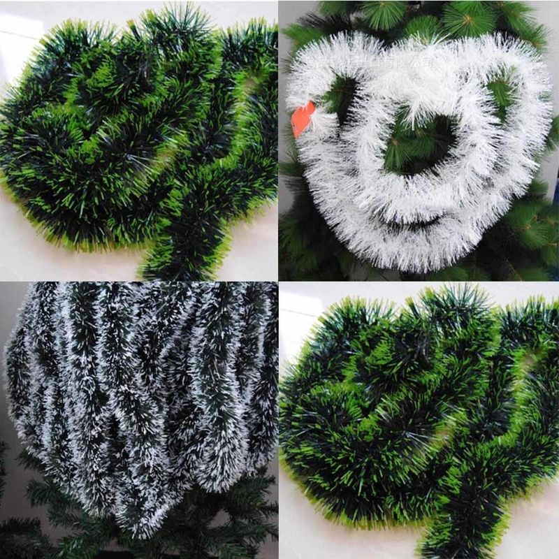 SLINGER HIJAU SALJU / HIJAU DAUN TEBAL 9 CM PADAT TINSEL 2 METER | Dekorasi Natal Christmas