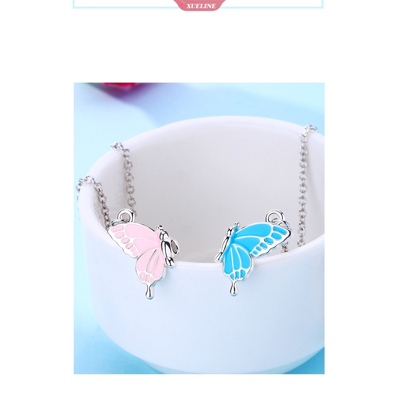 Fashion BFF best friend butterfly Kalung Wanita Warna Atraksi Magnetik Pasangan Liontin set Pacar Persahabatan Perhiasan 2 Pcs [ZXL]