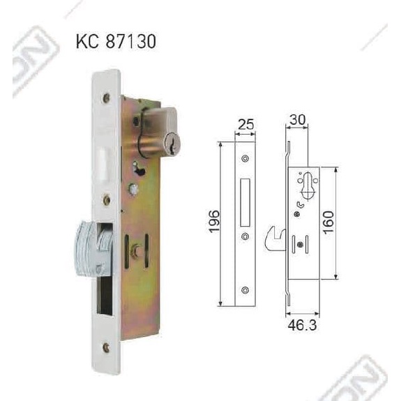 Kunci pintu geser dan lipat merk Dekkson KC 87130/ KUNCI SLIDING AL DEKKSON KC 87130 Kunci Pintu Sliding Aluminium
