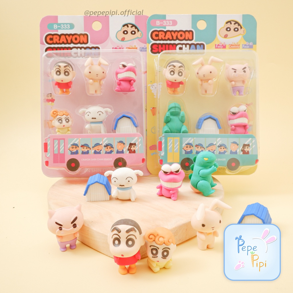 Penghapus 3D Shinchan XGD B-333 Eraser Setip Hapusan Pensil Stip Shiro Chocobi Misae Nohara Misae Nohara Hiroshi Nohara Midori Yoshinaga Ume Matsuzaka