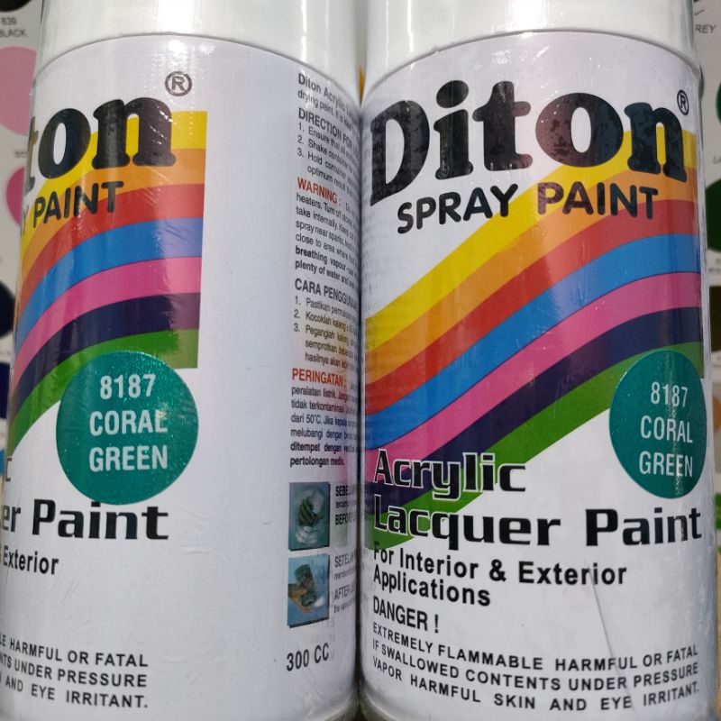 Pilok Pilox Cat Semprot Diton Coral Green 8187 Hijau Karang Metalic Metalik 300cc Spray Paint