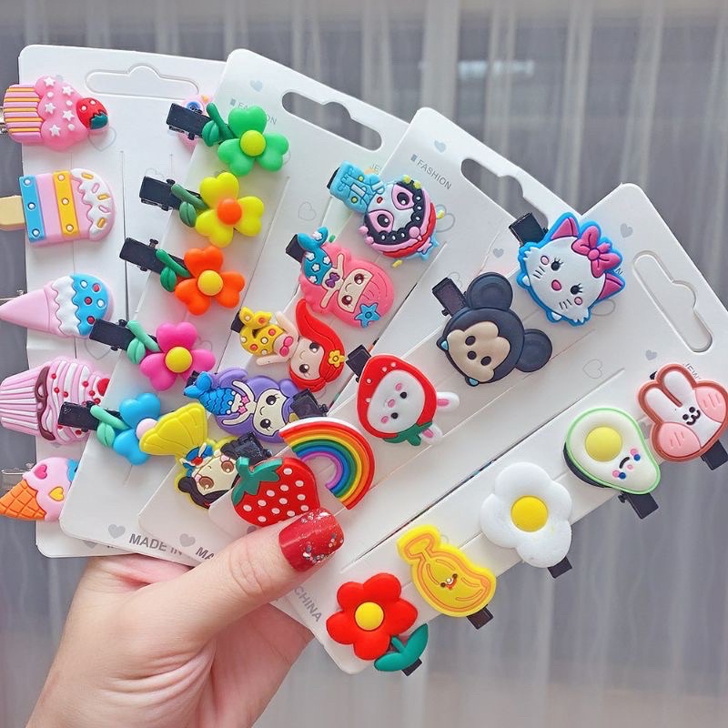 10 Pcs Set Jepit Rambut Anak Motif KARAKTER Kartun Lucu MURAH  / HairClip Anak Korea Import