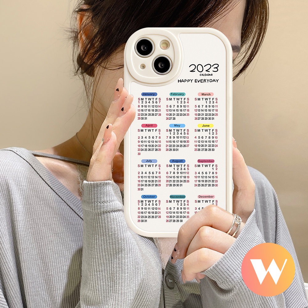 2023kalender Happy Everyday Case Realme C31 C25 C11 C25s C35 C30s C12 C30 C20 C25Y GT C17 C21Y 8i 5s 8 5 9i 6s 7i 8Pro 6i 5i 6 C21 C15 C2 C20A C3 C17 Soft Tpu Couple Cover