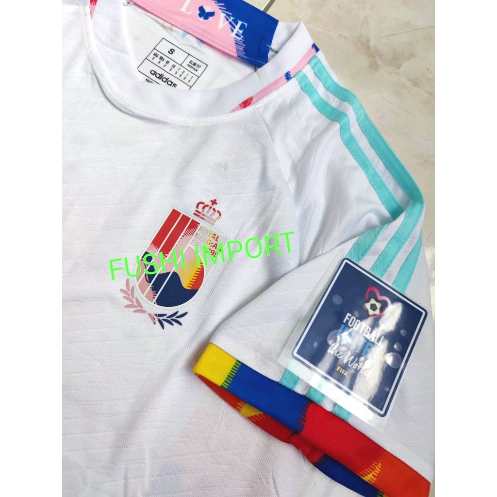 Jersey Baju Bola Belgia Away Full Patch EURO 2022 2024 Grade Ori