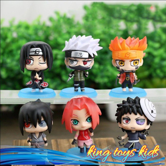 TERLARIS / Figure Naruto Sasuke Obito Itachi Chibi Figure Set 6 PCS