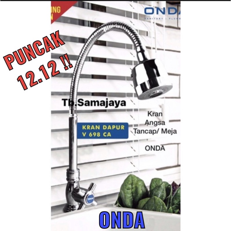 Kran Angsa Cuci Piring ONDA Tancap V698 CA | kran Meja | Tanam Sink JAPAN QUALITY . kepala Shower ON