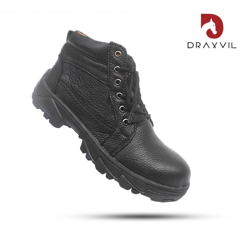 Draxvil Kulit Sapi Asli - Sepatu Kerja Safety Pendek Draxvil original 101