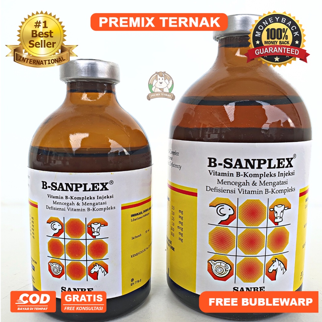 B SANPLEX 100ml B SANPLEX 50ml - B Sanplex Vitamin B komplek Hewan SANBE - Vitamin B Complex hewan - B Kompleks Hewan