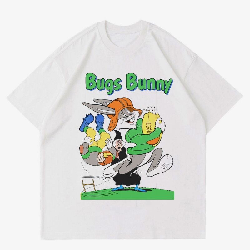 KAOS VINTAGE BUGS BUNNY “LOONEY TUNES” | T-SHIRT CARTOON 90S | BAJU PUTIH KARTUN LOONEY TUNES OVERSI