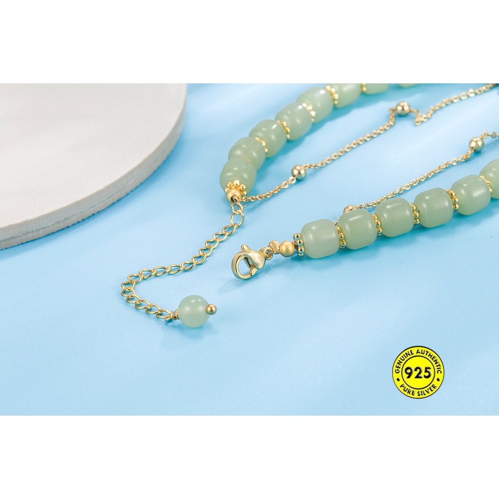 Birth Year Safety Lock Hetian Jade Double-Layer Gelang Untuk Wanita U1490