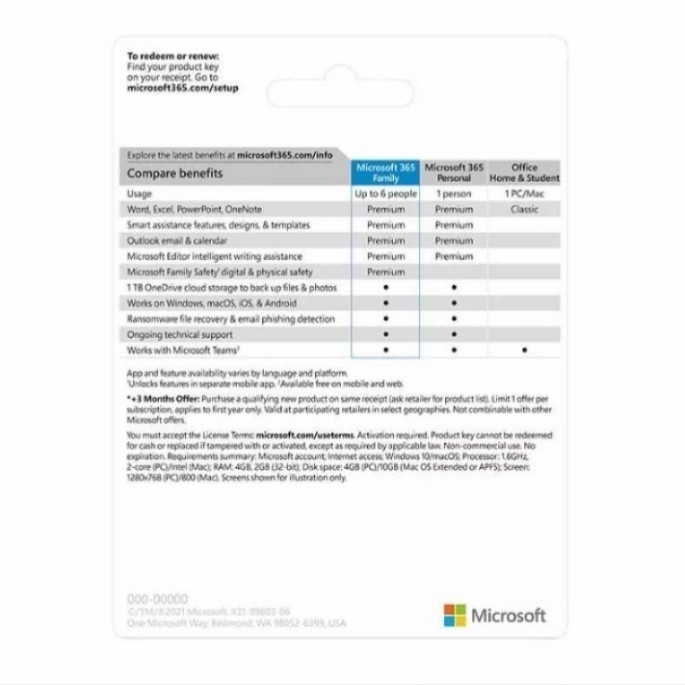 Microsoft Office 365 Family POSA CA (Up to 6 People) 6GQ-00083.EC