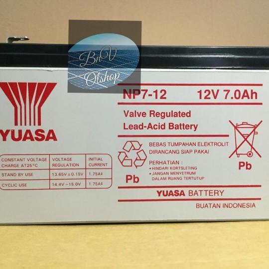 Aki Ups Yuasa Vrla Np7-12 12V 7Ah Ori Indonesia