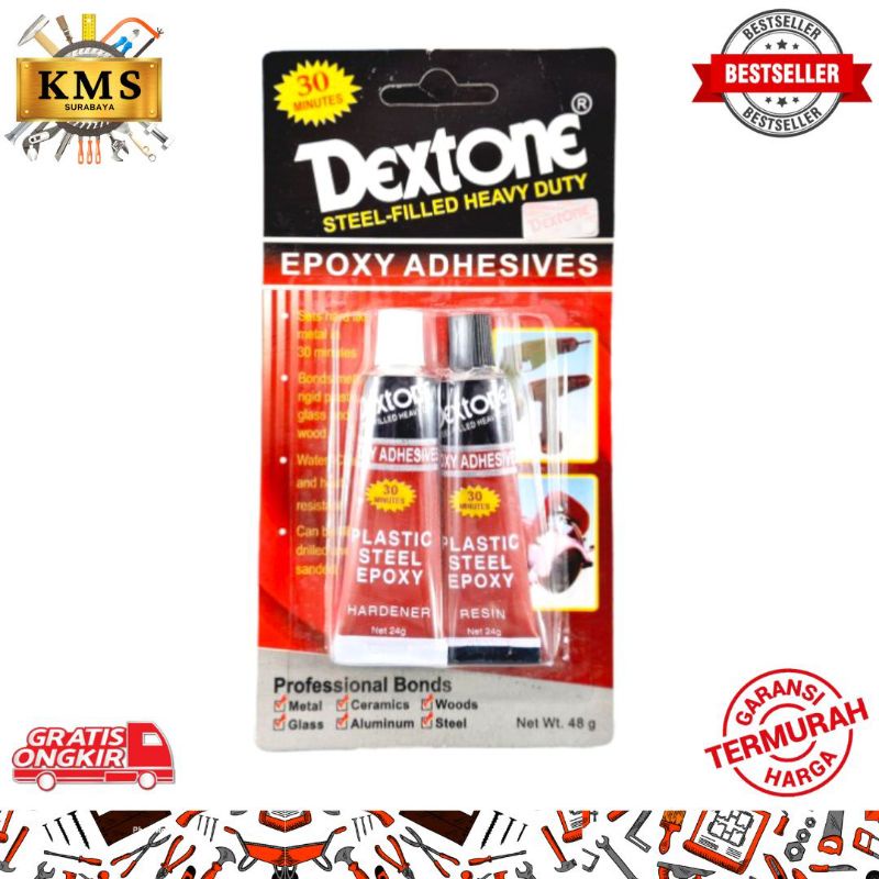 

Dextone 30 Menit 48gr ( Lem Epoxy Besi Keramik Kaca Kayu Serbaguna )