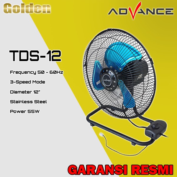 ADVANCE TDS-12 / TDS12 Kipas Angin Meja Dinding Ternado 12 inch Resmi