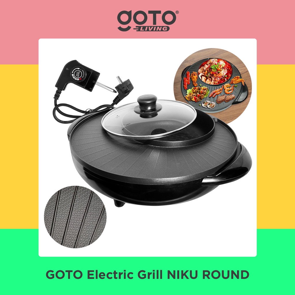 Goto Niku Electric Grill BBQ Hot Pot Pemanggang Panggangan Elektrik