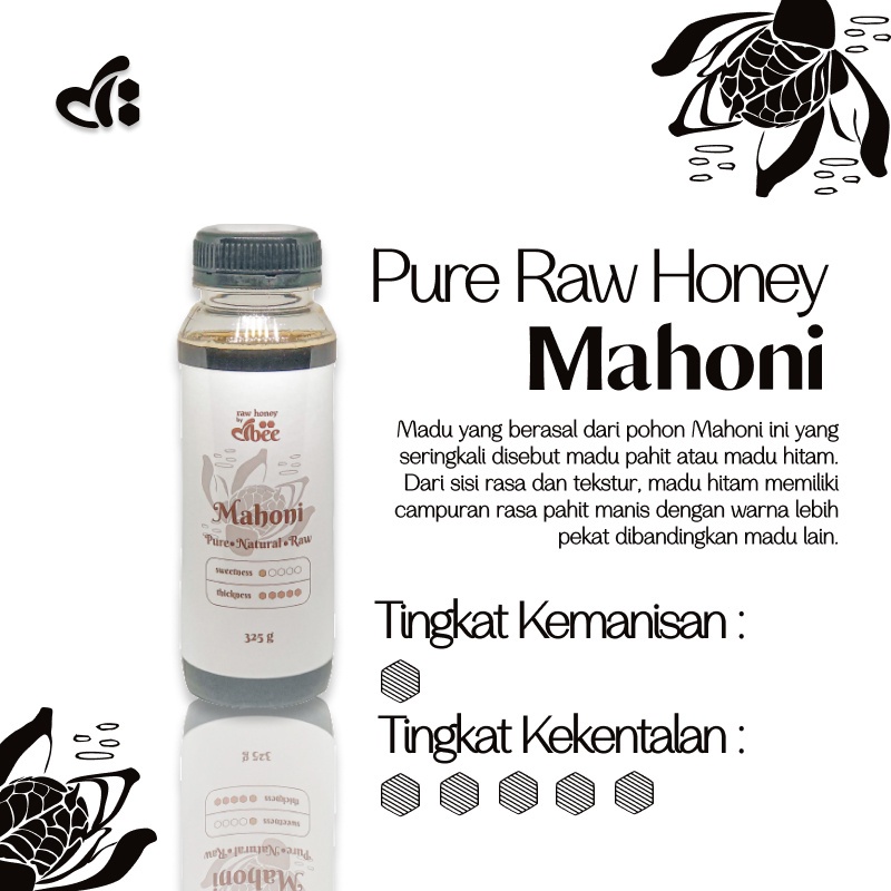 

Raw Honey by dBee - HITAM PAHIT 325gr (250 ml) - Madu Mentah Murni Asli - 100% Raw Murni