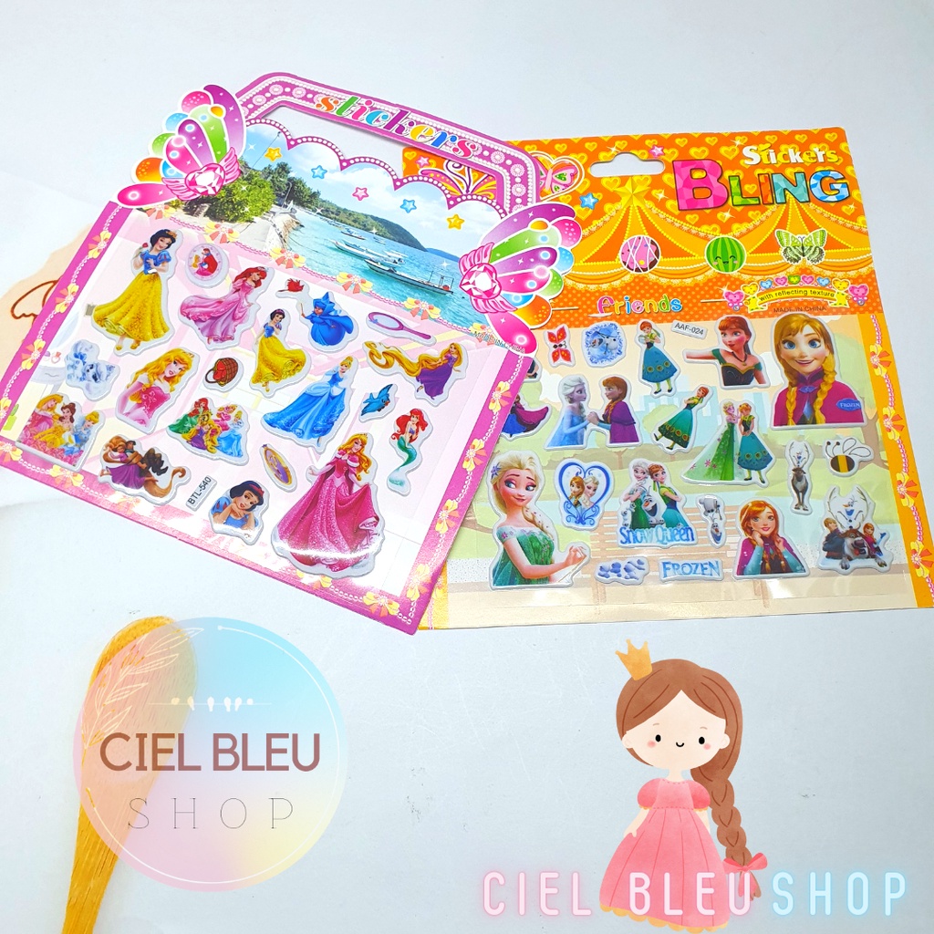 ( 1 pcs ) STIKER STICKER ANAK MODEL TAS KECIL JUMBO / Stiker Timbul Aneka Karakter Kartun / CIEL BLEU SHOP