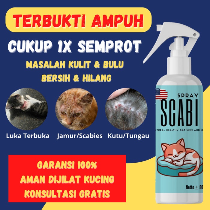 Obt Obat Scabies Jamur Kutu Gatal Kudis Koreng Bulu Rontok Kucing Kelinci