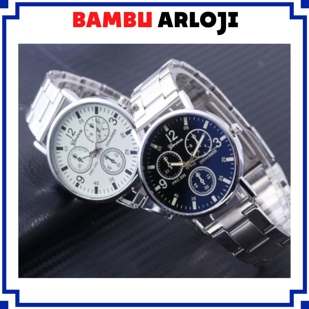 BAJ ✅COD Jam Tangan Pria Wanita Sport  Rantai Geneva Stainless Steel Korea Fashion Grosir GN042