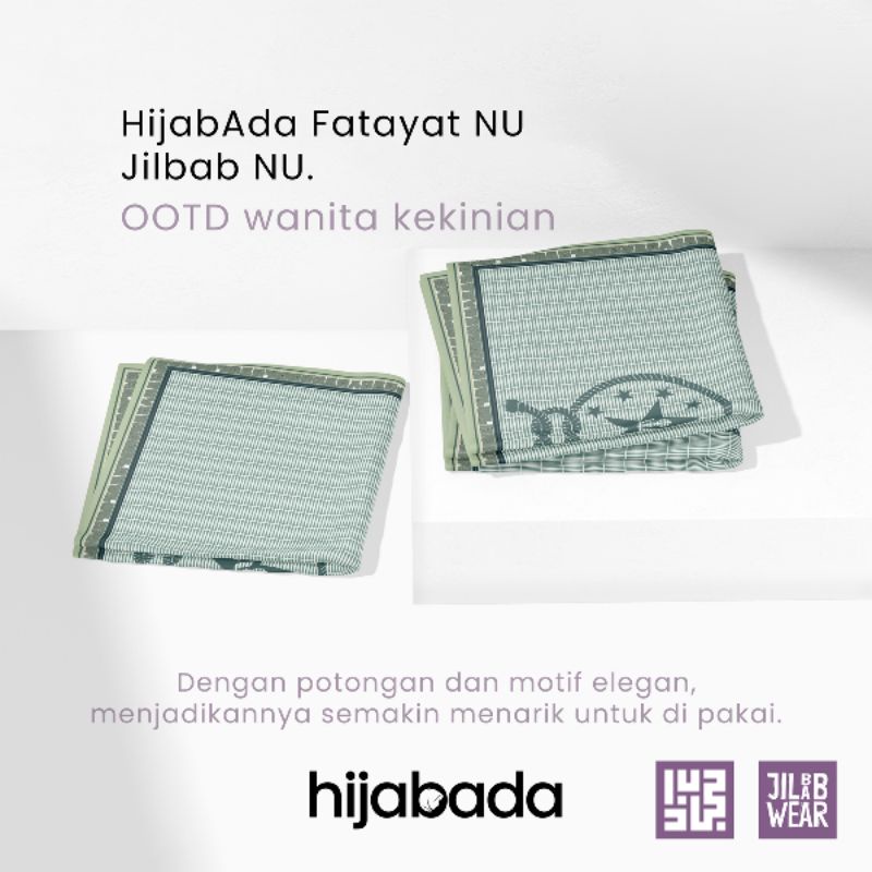 Hijabada Fatayat Nu Jilbab NU Hijab Segi Empat Voal Seragam Fatayat Nahdlatul Ulama Motif Arab Jilba