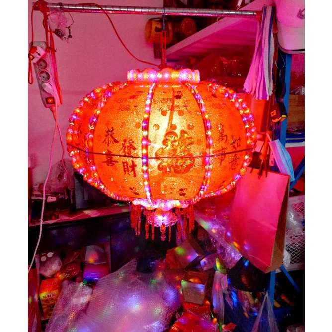 Lampion Imlek LED Jumbo / Lampion Putar Hoki Jumbo 120 / Tenlong Putar Listrik / CNY Jumbo Lantern